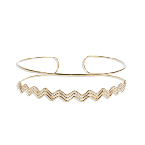 Collana girocollo CUCOCUCA YFB 018 con motivo geometrico a zig-zag in acciaio inossidabile, design moderno e semplificato per l'estate. - Product Image 1