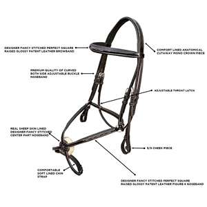 Tùy chỉnh cao cấp cưỡi ngựa dây đeo Veg rám nắng bằng sáng chế bóng hình 8 dây cương độ bền cao bền đôi khóa vuông - Product Image 6