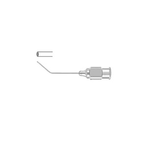 Cannule d'aspiration viscoélastique angulaire manuelle réutilisable sur mesure de 10 mm, calibre 19, en acier inoxydable, outil chirurgical de précision - Product Image 1