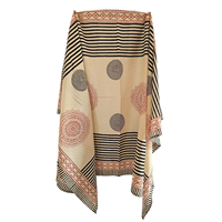 Sarong Pareo Unisexe en Coton 100% Écologique Imprimé à la Main à Motifs Floraux de Jaipur, Taille 44 Pouces x 72 Pouces