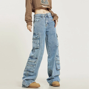 Jeans cargo personnalisés pour femmes pantalons cargo pour femmes jeans cargo mujer - Product Image 3