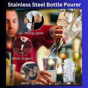 High Quality Stainless Steel Pourer Spout Bottle Dispenser Bar Tool Speed Spout Liquor Liquid <b>Wine</b> Pourer for <b>Wine</b> or Olive Oil - Product Image 6