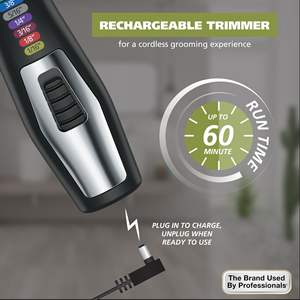 เครื่องเล็มหนวดเคราแบบพกพาไร้สายสำหรับผู้ชาย แบ่งสีตามประเภท พร้อมที่เล็มขนคิ้วและจมูกแบบหมุน - Product Image 4