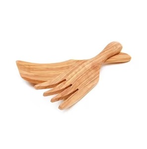 Ensemble de fourchettes à salade en bois, ensemble de service pour mélanger les salades, style haut de gamme, best-seller, fourchettes à salade en bois faites à la main - Product Image 1