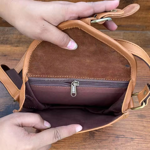 Bolso de cuero hecho a mano para mujer, bandolera de cuero genuino, con estampado de animales, correa de hombro, bolsos de sillín, regalo para ella - Product Image 6