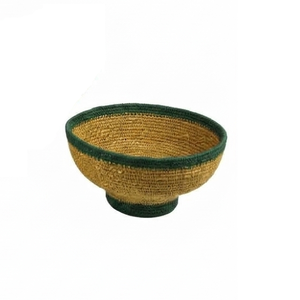 Juego de 5 tazones de mimbre rosa tejidos a mano con borde bicolor, tazones decorativos apilables para almacenamiento, decoración para mesa de comedor. - Product Image 2