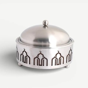 Olla Caliente de Acero Inoxidable Dorado de Lujo con Diseño de Mezquita, Recipiente Premium para Servir Comida Islámica, Aislado, Antiadherente, Duradero, Calentador de Comida para Ramadán - Product Image 5