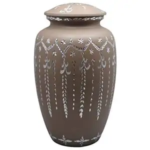 Retro Design Memorial Urn For Adults Supplies Handcrafted New Brass Cremation Urn Funeral Supplies Available In Low Discount