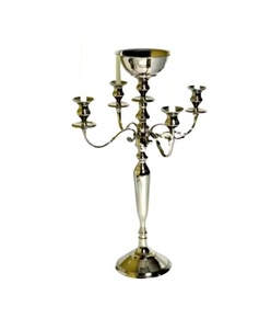 Candelabro de plata, candelabro tradicional de 5 velas, diseño clásico elegante, cena de boda, fiesta, evento Formal, centro de mesa - Product Image 3