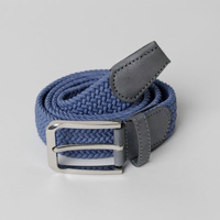 Ceinture de golf formelle pour homme, ajustable, en PU, avec boucle en acier, design tressé élastique, logo en relief disponible, plusieurs couleurs