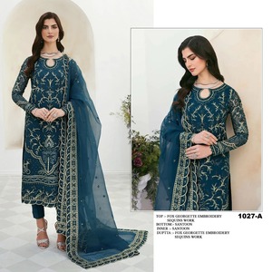 Heavy Embroidery and <b>Stone</b> Work Pakistani Style Salwar Kameez for Ladies Wear From Indian Supplier at Bulk Price - Product Image 2