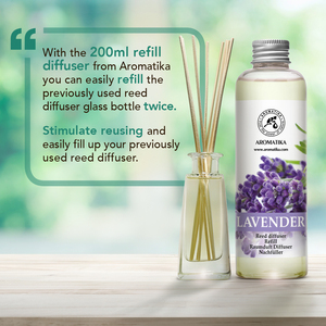 Recharge liquide pour diffuseur d'arômes Aromatika à la lavande naturelle 200 ml, parfum d'ambiance longue durée, huile pour diffuseur à bâtonnets - Product Image 2