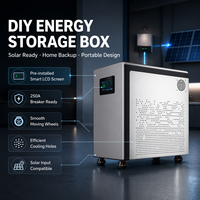 Boîtier de batterie DIY grande capacité 32 kWh pour cellules MB56 628Ah/314Ah, BMS JK 300A, écran 4,3 pouces, boîte mobile en acier renforcé 48V/51,2V