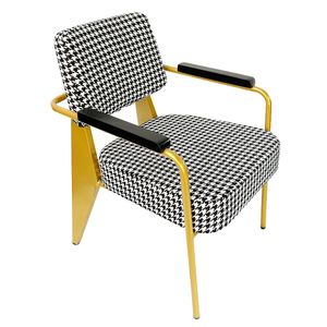 Sillón Individual con Marco Color Bronce y Cojín de Tela, Sillón Reclinable de Lujo para Oficina en Casa - GSD68043 - Product Image 1