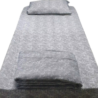 Ensemble de housse de couette économique taille jumelle 100% draps plats en polyester lin simple et rembourrage en polyester pour hôtels