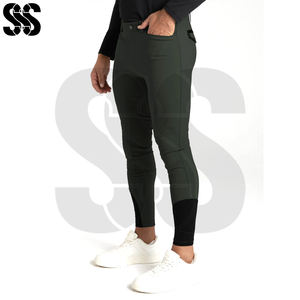 Pantalones de Montar para Hombre, Cómodos y Elásticos, Duraderos, para Deportes Ecuestres, Entrenamiento, con Cierre de Botón y Cremallera Personalizable - Product Image 3