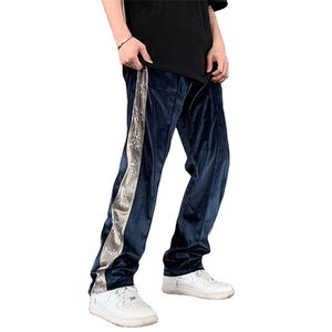 Pantalon de survêtement en velours noir pour homme, grande taille, mode OEM Hip Hop, pantalon et pantalon confortable - Product Image 2