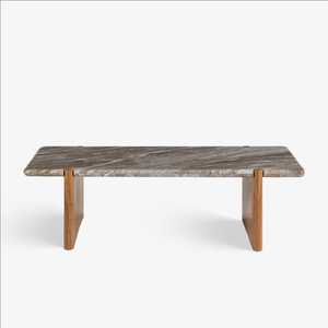 Modern Solid <b>Wood</b> <b>Coffee</b> <b>Table</b> with Fluted Details Eco-Friendly and Durable Design - Product Image 2