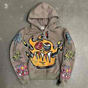 เสื้อฮู้ดโอเวอร์ไซส์สำหรับผู้ชายและผู้หญิงเสื้อผ้าถักแบบมีน้ำหนักพร้อมคุณสมบัติกันหดสำหรับผู้ชายเสื้อมีฮู้ดลายสกรีนลาย - Product Image 2