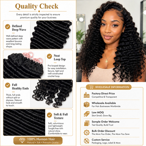Extensiones de Cabello Humano con Ondas Suaves y Profundas, Color Natural, Textura Rizada, para Estilos Boho - Product Image 5