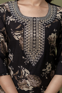 Tissu Vatican pour femme de qualité supérieure Kurti Set Three-Piece Chanderi Zari Digital Printed Dupatta Hand Work - Product Image 6