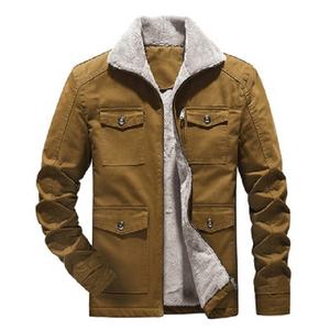 Chaqueta de Lona con Logotipo Personalizado de Alta Calidad 2026, Chaqueta de Invierno para Hombre con Cuello Alto, Talla Grande, con Forro de Lana, Diseños OEM - Product Image 4