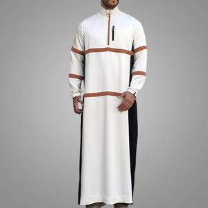 Nuevo diseño de ropa para hombre, nuevo estilo, Thobe, musulmán, ropa islámica de talla grande, Thobes, hecho a medida, cálido, manga larga, a rayas, Thawb - Product Image 5
