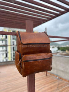 Mochilas de cuero Crunch hechas a mano Real, bolsas de usos múltiples, superventas, mochila de diseño único de cuero genuino, bolsas de cuero con tapa enrollable - Product Image 2