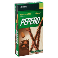 Vente en gros de haute qualité Lote Pepero biscuit aux amandes 32g de bâtonnets de biscuits croquants enrobés de miettes de biscuits au chocolat et aux amandes