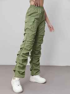 OEM Manufacturer Multi Pocket High Waist Streetwear Baggy Denim <b>Ladies</b> Long Wide Cargo <b>Pant</b> for Women Jeans in wholesale - Product Image 3