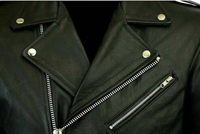 Vente en gros Veste en cuir véritable pour hommes style Brando Perfecto de moto Veste de motard noire Service personnalisé OEM