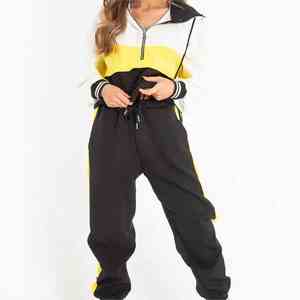 Fall Winter Tracksuits Two Piece Set Pink Letter Print Solid Casual Outfits Zip Sweatshirt + Pockets <b>Pants</b> Set <b>Women</b> Sweat <b>Suit</b> - Product Image 1