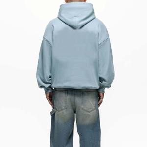 Sweat à capuche bleu surdimensionné confortable pour hommes et femmes avec coupe ample et tissu doux pour un usage quotidien - Product Image 6