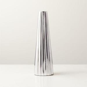 Set of 3 Pcs <b>Silver</b> Aluminium Taper Candle Holders Large Candle Holders for Home Decor - Product Image 2