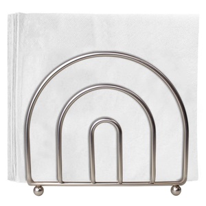 Elegante Porta Servilletas de Barra, Diseño Curvo de Acero Inoxidable, Base Estable, Fácil Acceso, Organizador de Mesa Moderno - Product Image 5
