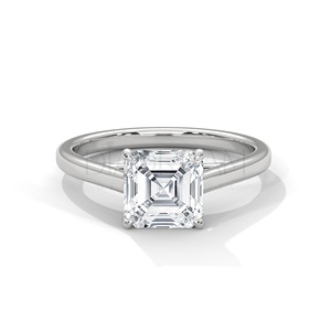 Adorable anillo de diamante Moissanite Original con corte Asscher de solitario elegante para mujer con diseño único de alta calidad de Plata de Ley 925 - Product Image 2