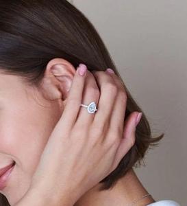 Bague de fiançailles en diamant taillé en poire 14k Lab créé bijoux en diamant VS1 Clarity F Color - Product Image 3