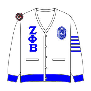 Zeta Phi Beta Finer Embroidery Women Acrylic Cardigans | ZOB Sorority Embroidered Ladies Custom Style Cardigan <b>Sweater</b> - Product Image 1