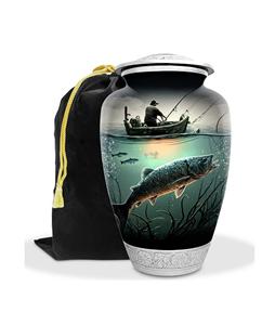 Fishing <b>Urn</b> for Human Ashes <b>Large</b> Handcrafted Funeral Memorial Decorative Cremation Fishing <b>Urn</b> for Women and Men Custom Size - Product Image 5