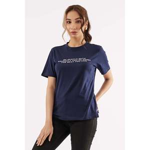Camiseta azul gráfica para mujer con autocompasión gráfica Casual Comfort Fashion - Product Image 2
