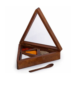 Boîte à épices en bois carrée de qualité supérieure dans la dernière conception avec 4 conteneurs carrés pour la vente chaude d'épices et d'herbes de magasin - Product Image 3