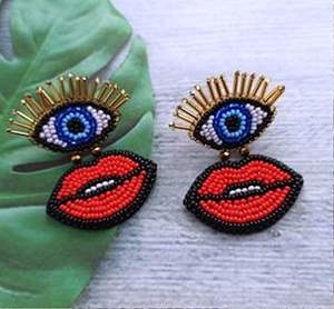 Pendientes de Perlas y Piedras Rosas, Pendientes de Flores con Cuentas, Joyería Festiva para Mujer al Mejor Precio - Product Image 2