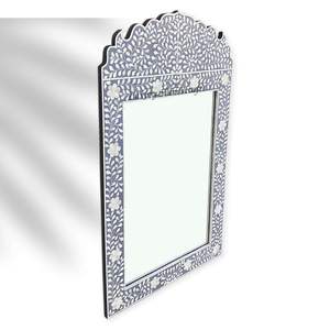 Miroir rond de luxe artistique en incrustation d'os, fait main en Inde, design Art Déco écologique pour mur - Product Image 6
