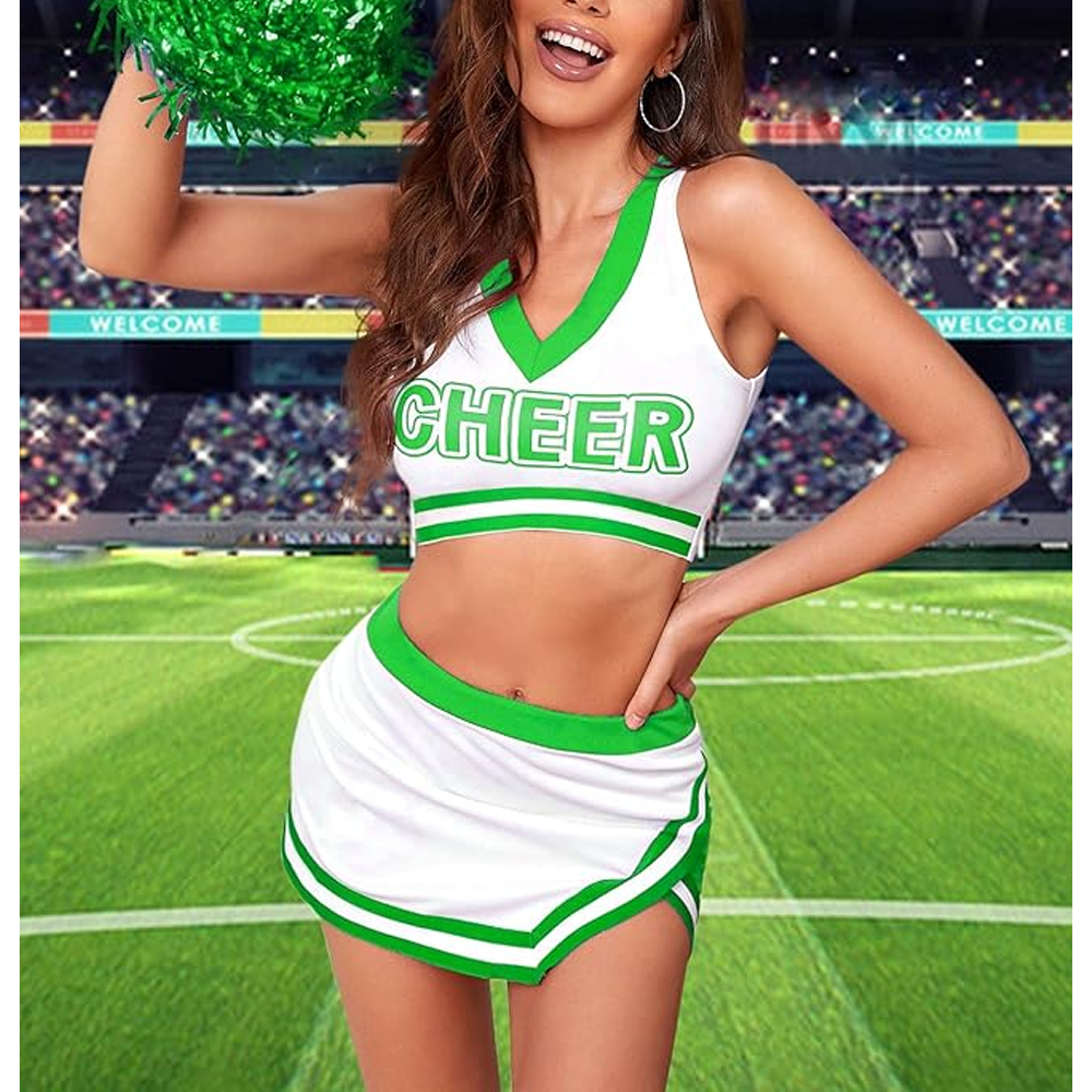 green cheerleader dress Cheer Uniform- Green main image 1