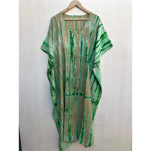 Caftán de Seda Crepé con Estampado Tie Dye Floral para Mujer, Traje de Playa, Mercado Mayorista al Mejor Precio - Product Image 3