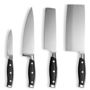 Ensemble de couteaux de chef en acier Damas avec poignées antidérapantes, lames entièrement forgées à la main, design moderne de cuisine, 14 pièces - Product Image 1