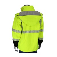 OEM Özelleştirilmiş Logolu Güvenlik Ceketi Yüksek Görünürlüklü Kışlık Softshell İş Koruyucu Yansıtıcı Su Geçirmez LED Işıklı Kapüşonlu Hafif Mont