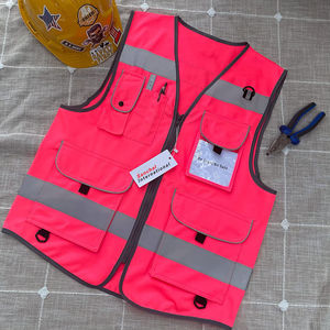 Hi Vis Vest 9 bolsillos Chaleco DE SEGURIDAD reflectante de alta visibilidad para hombres Mujeres Chaleco de construcción de seguridad con tiras reflectantes - Product Image 5