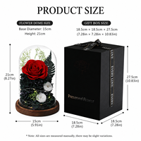 Vente en gros de boîtes de roses éternelles naturelles faites à la main, roses préservées sous cloche en verre pour la fête des mères, Noël, la Saint-Valentin, décoration de la maison