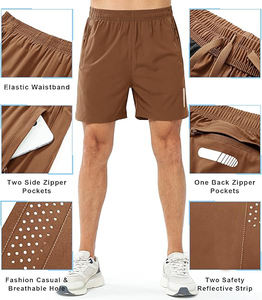 Shorts de tennis solides et écologiques pour hommes, vêtements de sport, jogging d'entraînement, vêtements de fitness, logo avant imperméable, tissés, vente en gros - Product Image 3